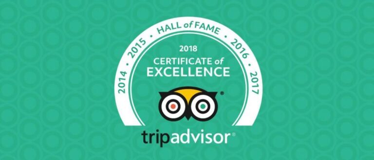 We are in the TripAdvisor Hall of Fame!